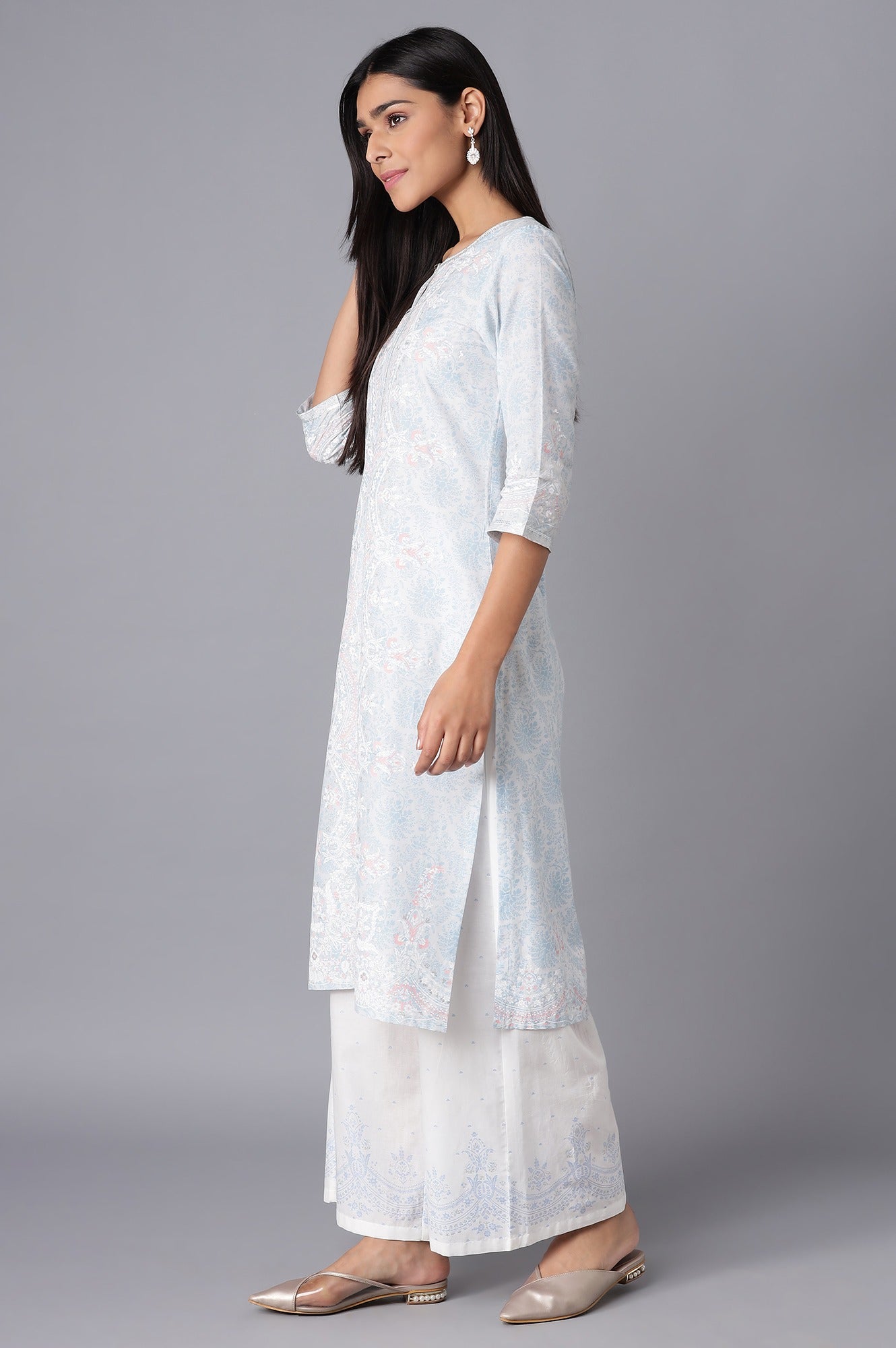 Light Blue Printed kurta