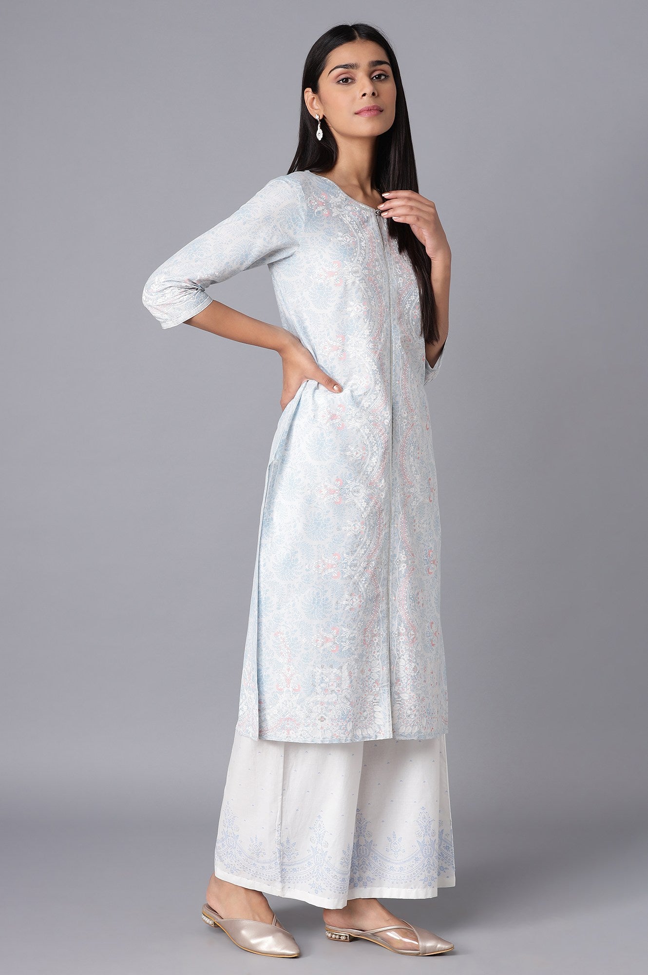 Light Blue Printed kurta