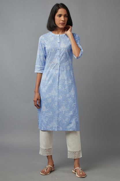 Skyway Blue Printed kurta