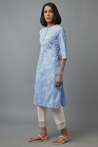 Skyway Blue Printed kurta