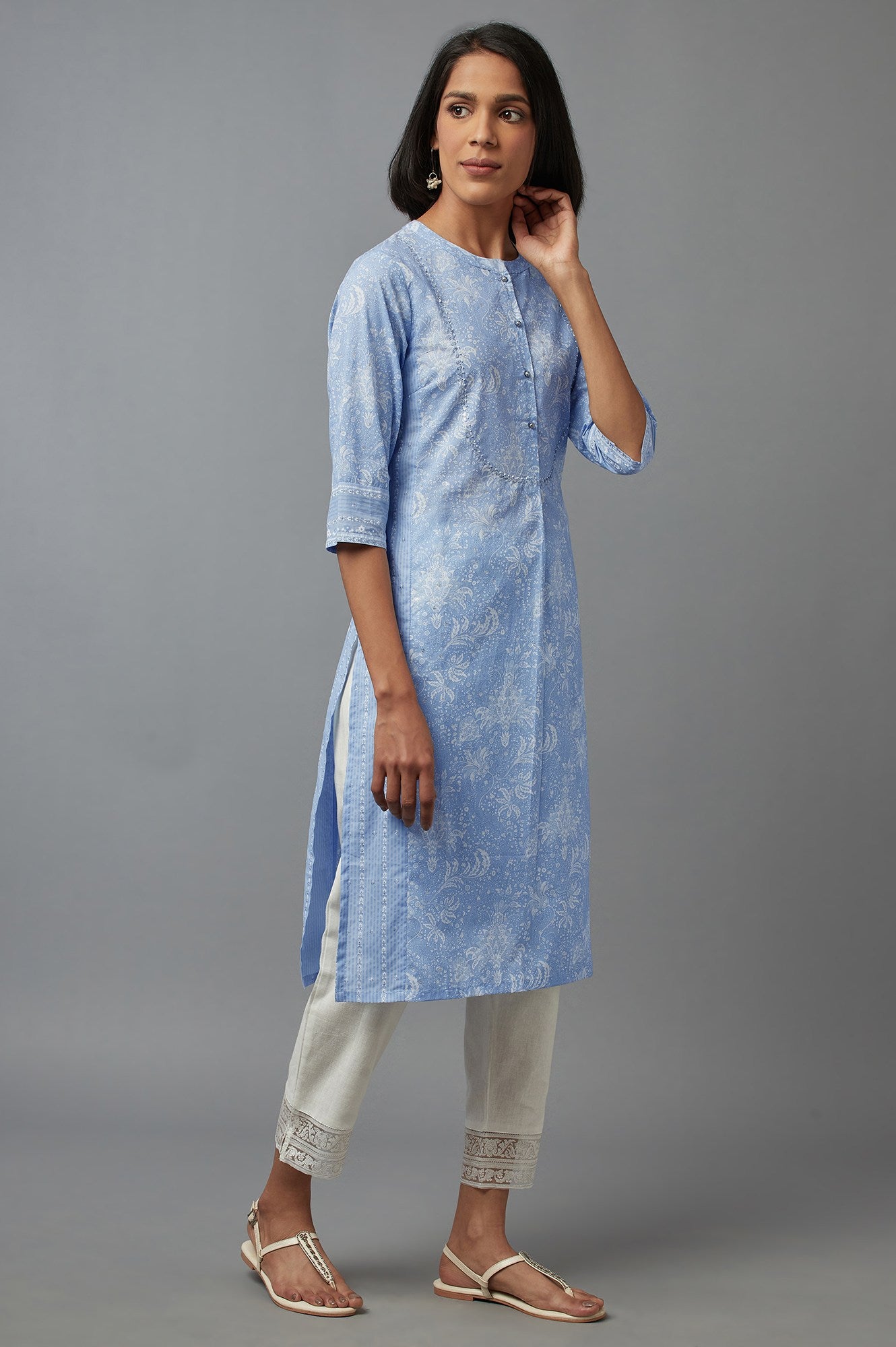 Skyway Blue Printed kurta