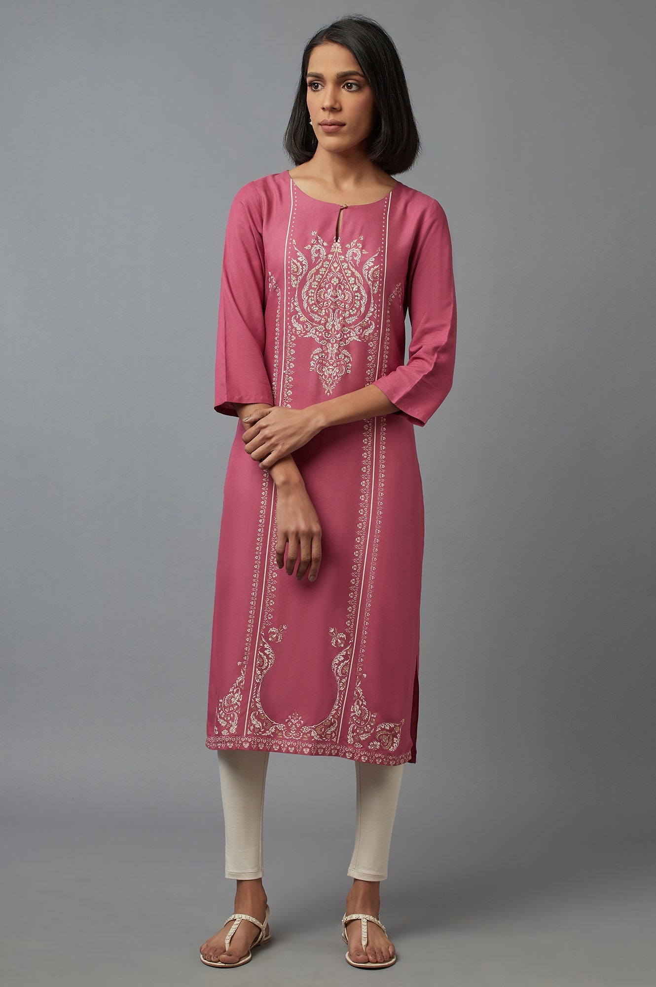 Pink Sequin kurta