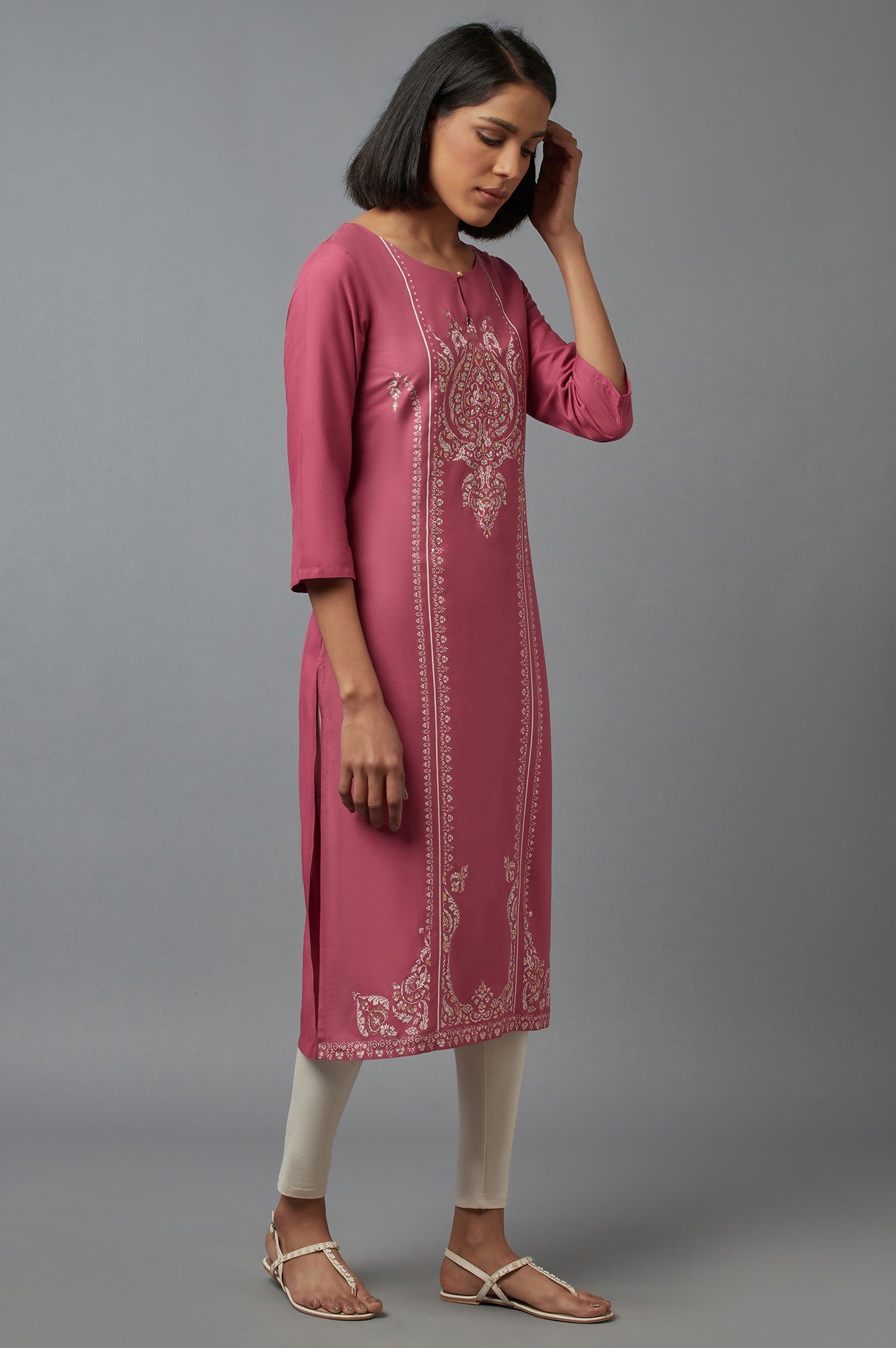 Pink Sequin kurta