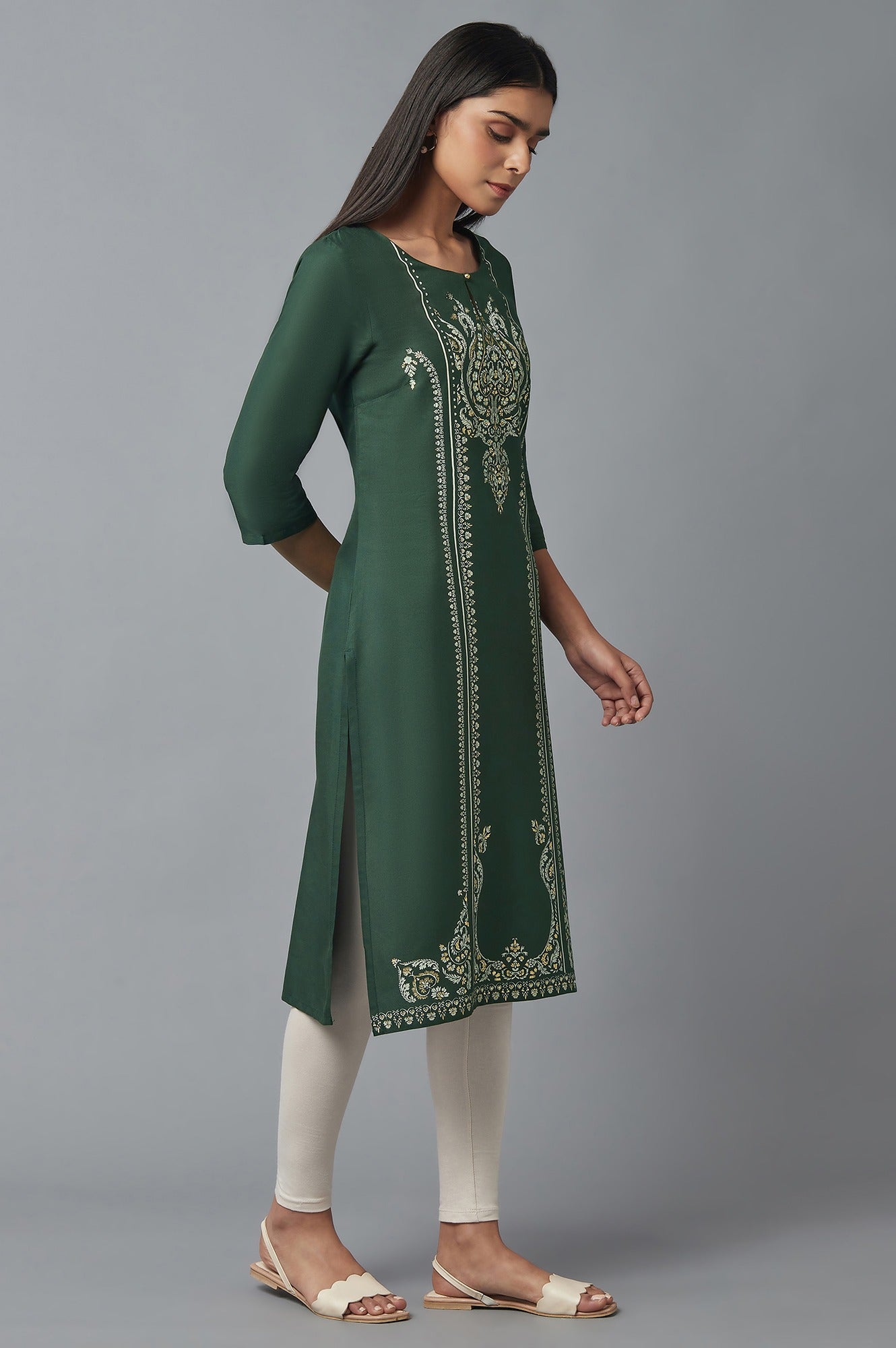 Green Sequin kurta