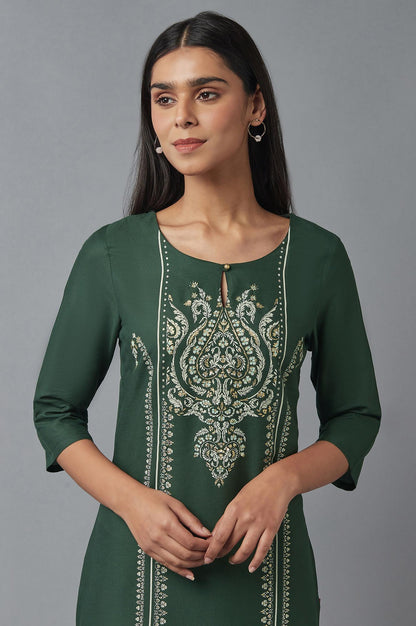 Green Sequin kurta