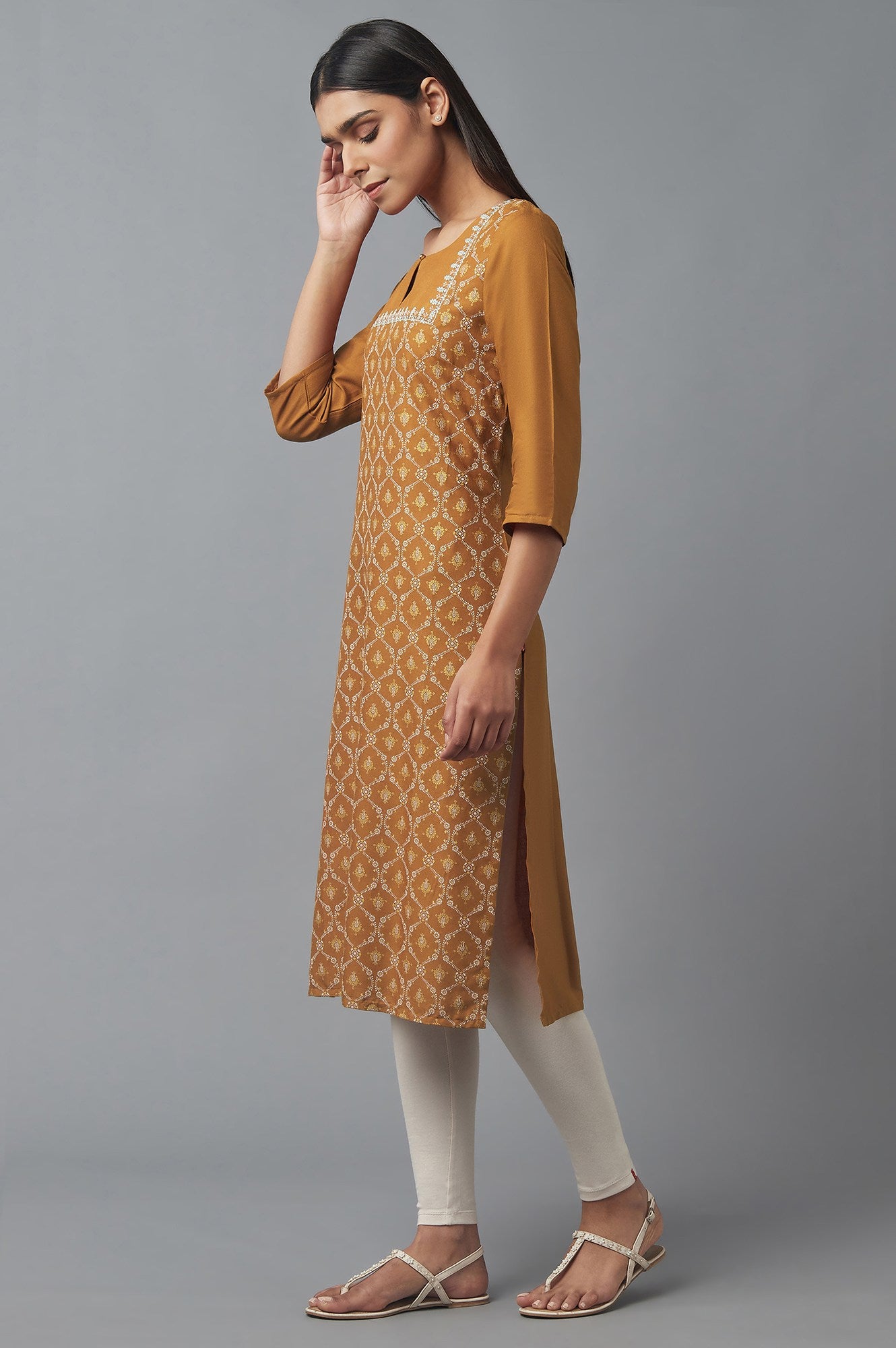 Gold Embroidered kurta