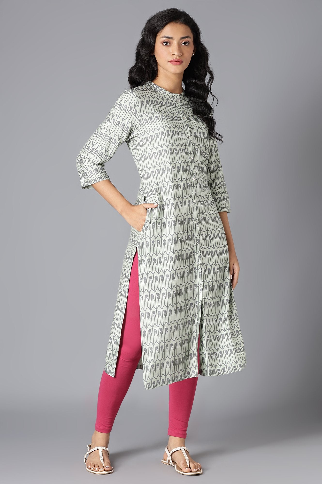 Pistachio Green Printed kurta