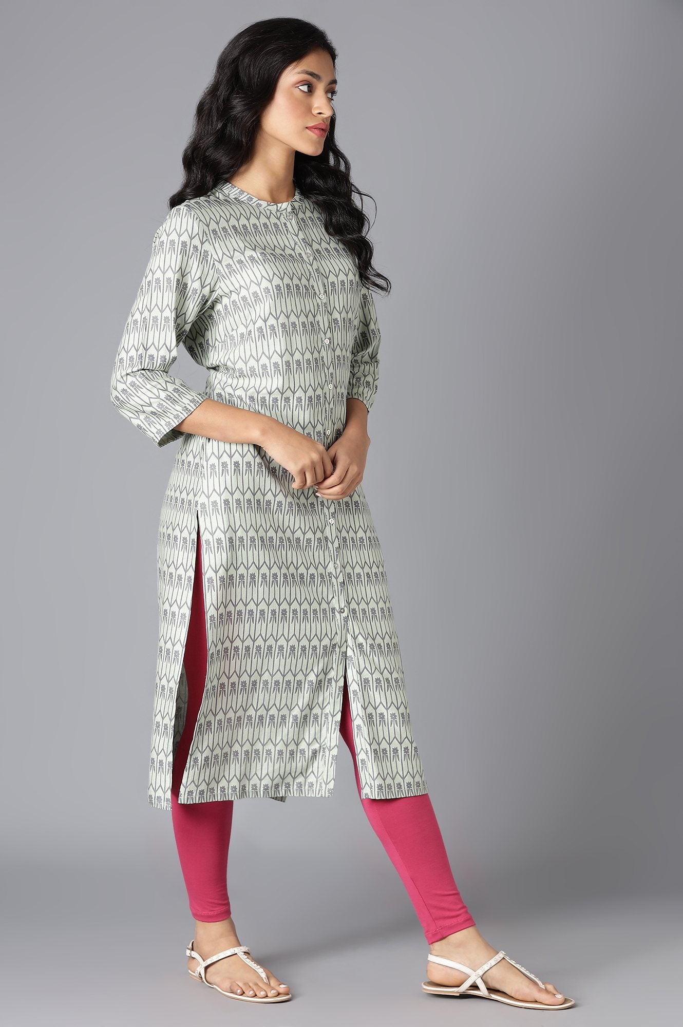 Pistachio Green Printed kurta