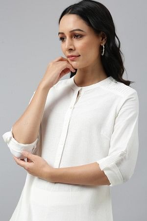 Ecru Half Placket Shirt kurta