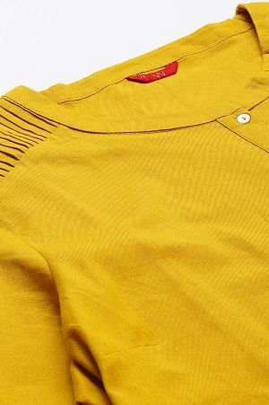 Light Yellow Half Placket Plus Size Shirt kurta