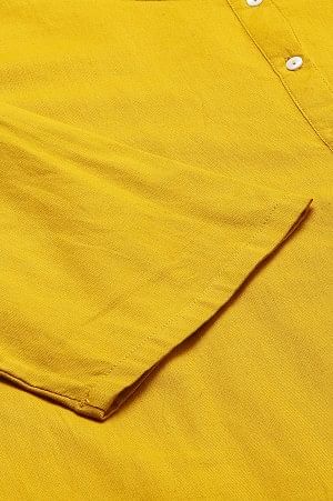 Light Yellow Half Placket Plus Size Shirt kurta