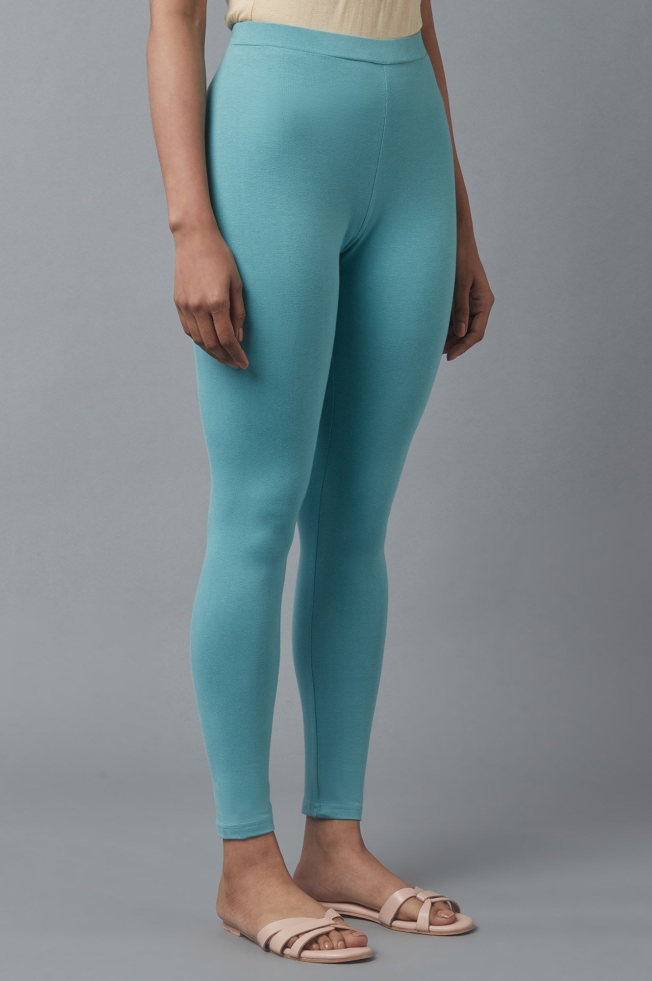 Blue Ankle Length Tights