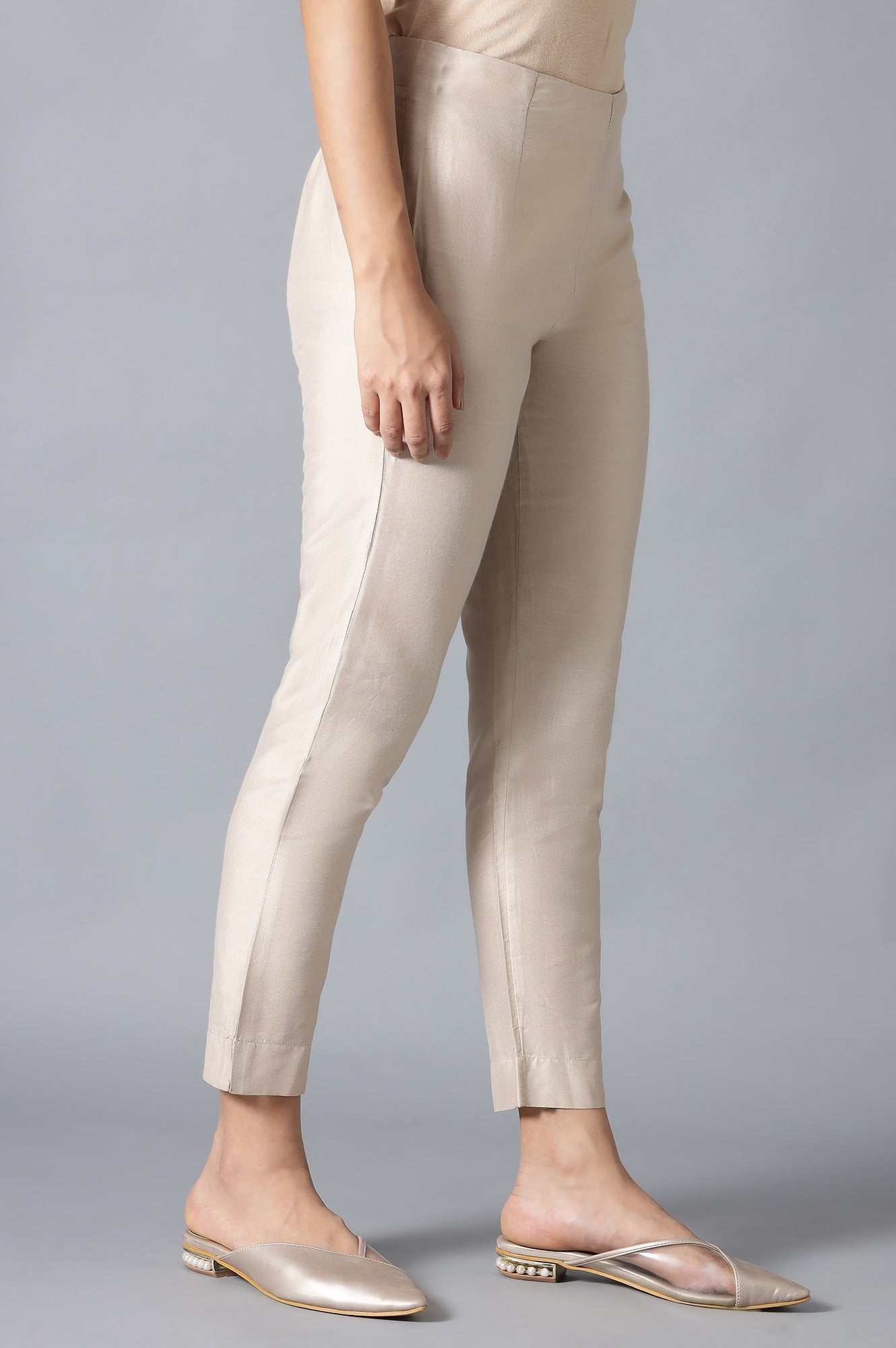 Beige Slim Pants