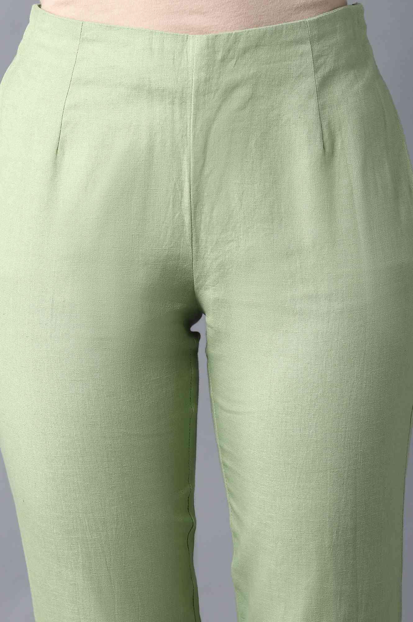 Spring Green Slim Pants - wforwoman