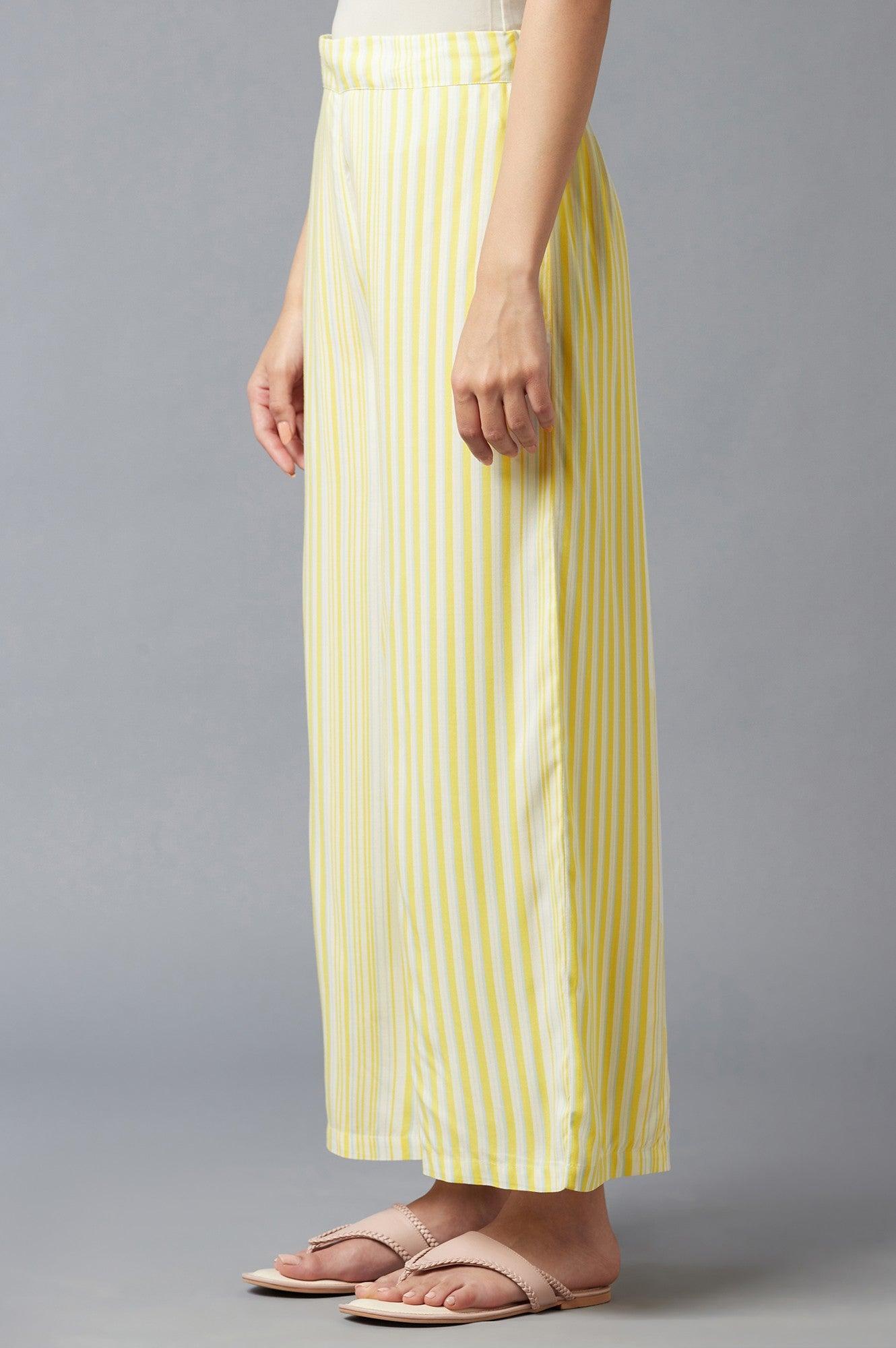 Yellow Solid Parallel Pants - wforwoman
