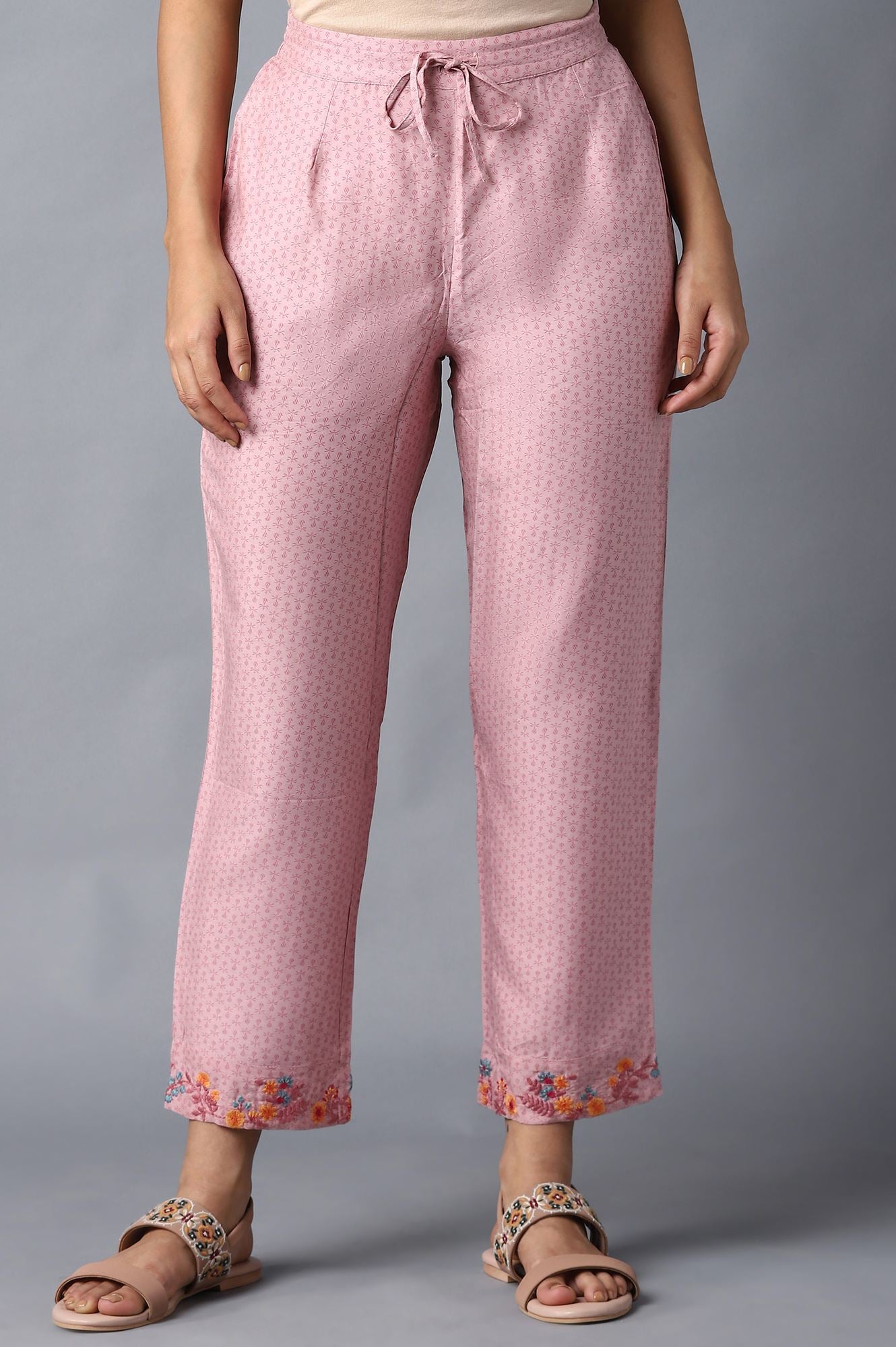 Nectar Pink Floral Printed Straight Pants