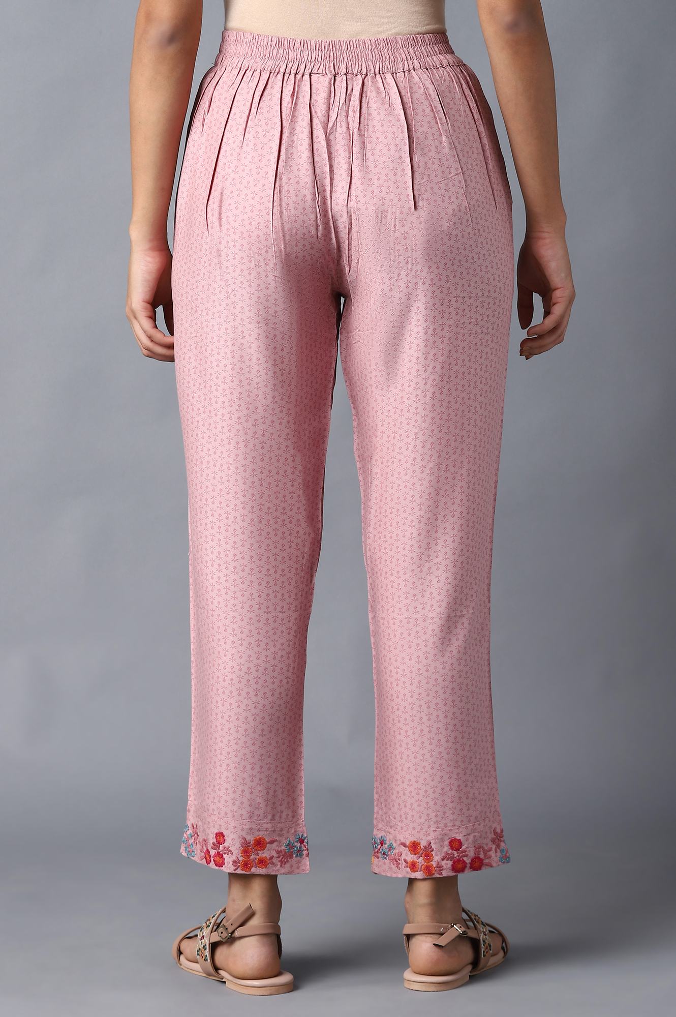 Nectar Pink Floral Printed Straight Pants