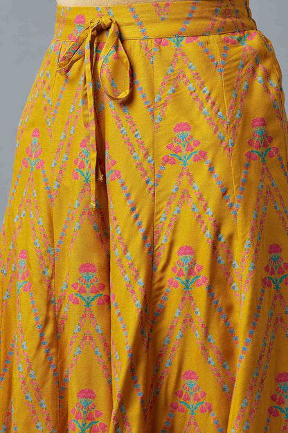 Mustard Yellow Floral Printed Culottes