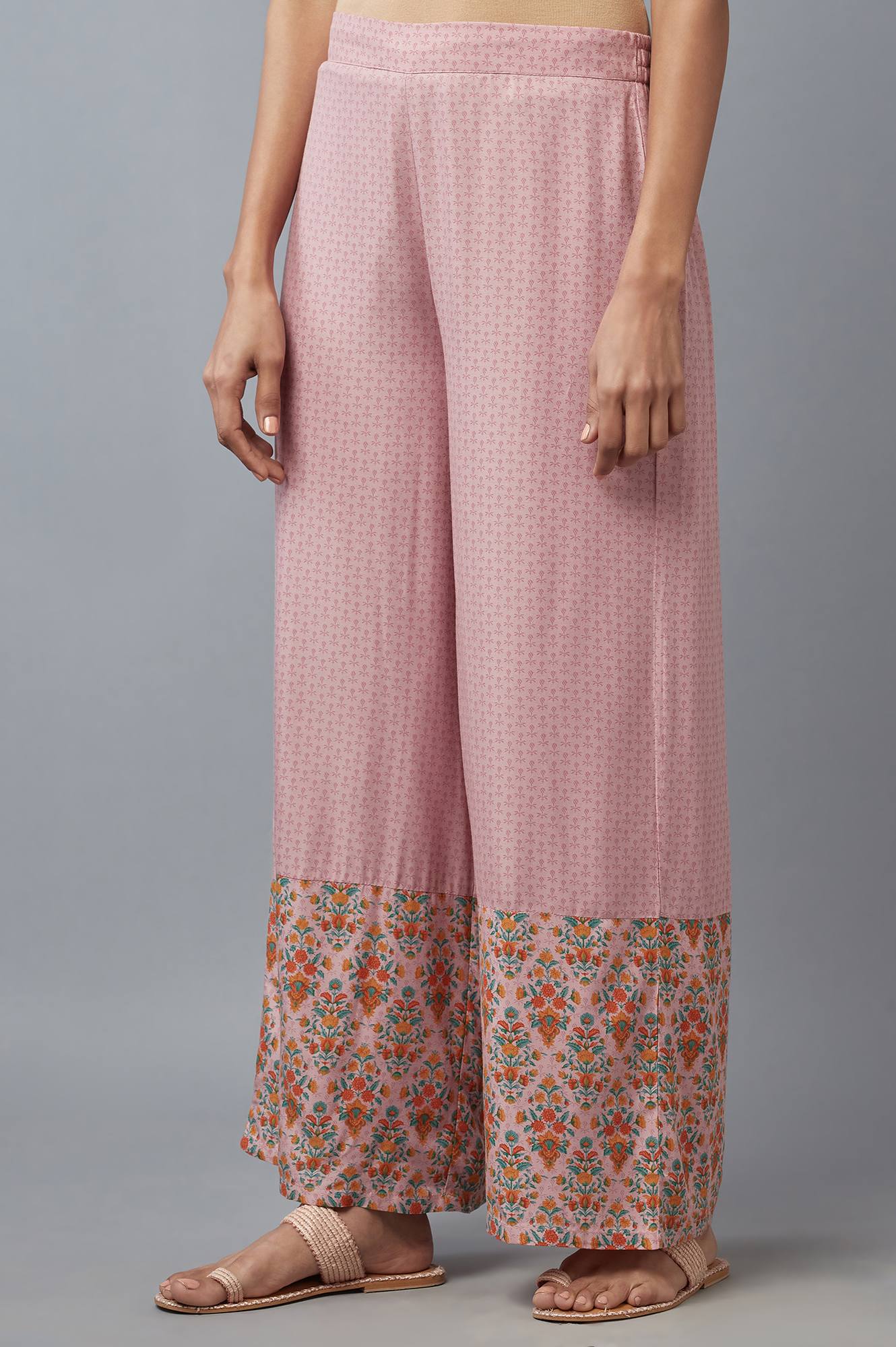 Nectar Pink Floral Printed Parallel Pants