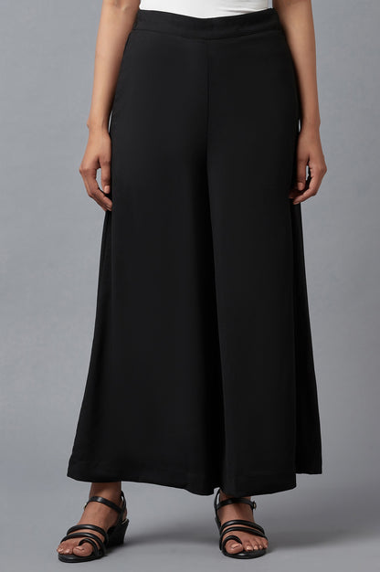 Black Wide Leg Moss Flared Pants