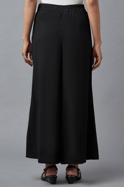 Black Wide Leg Moss Flared Pants