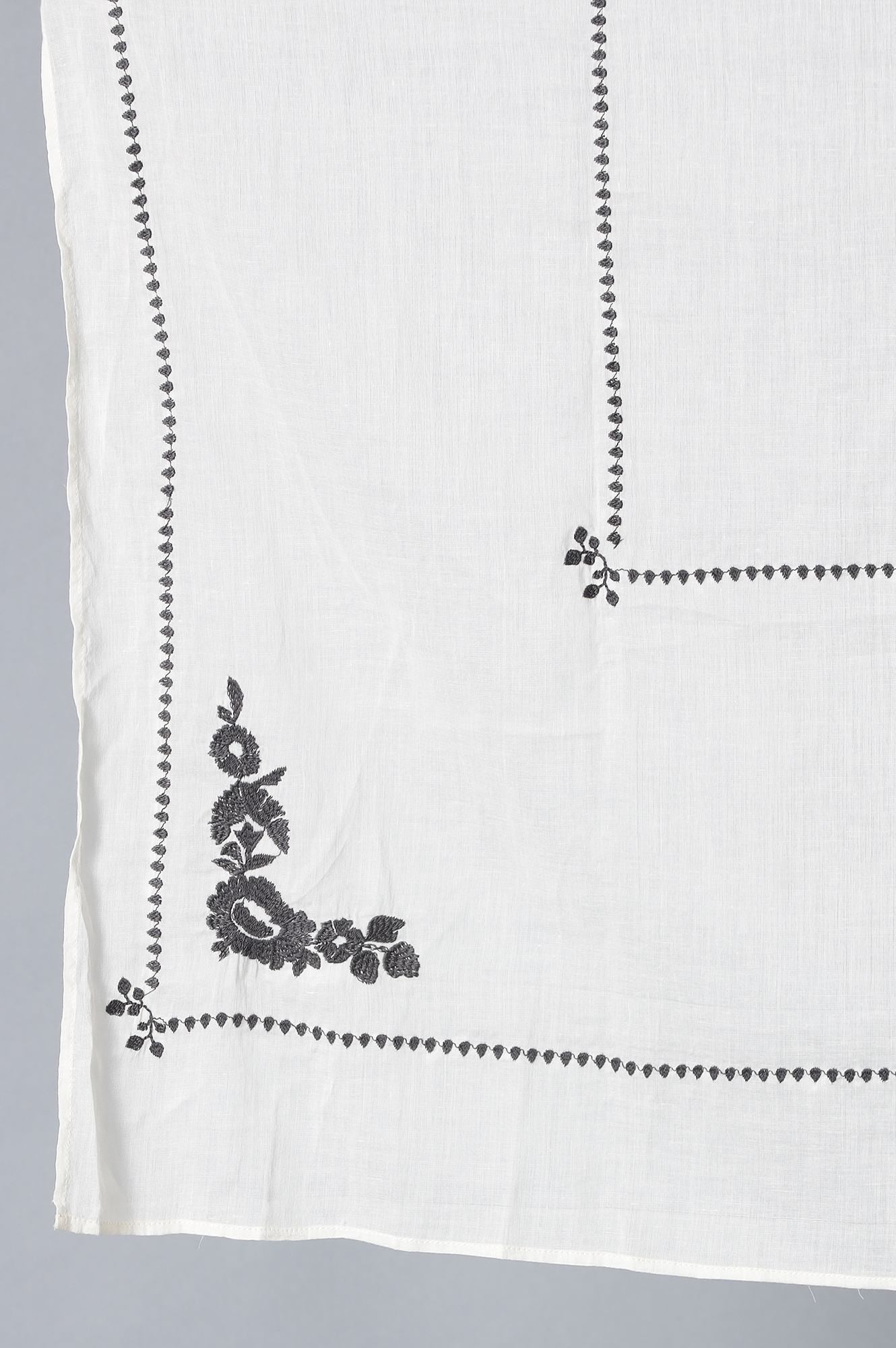 Ecru Embroidered Dupatta