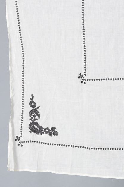 Ecru Embroidered Dupatta