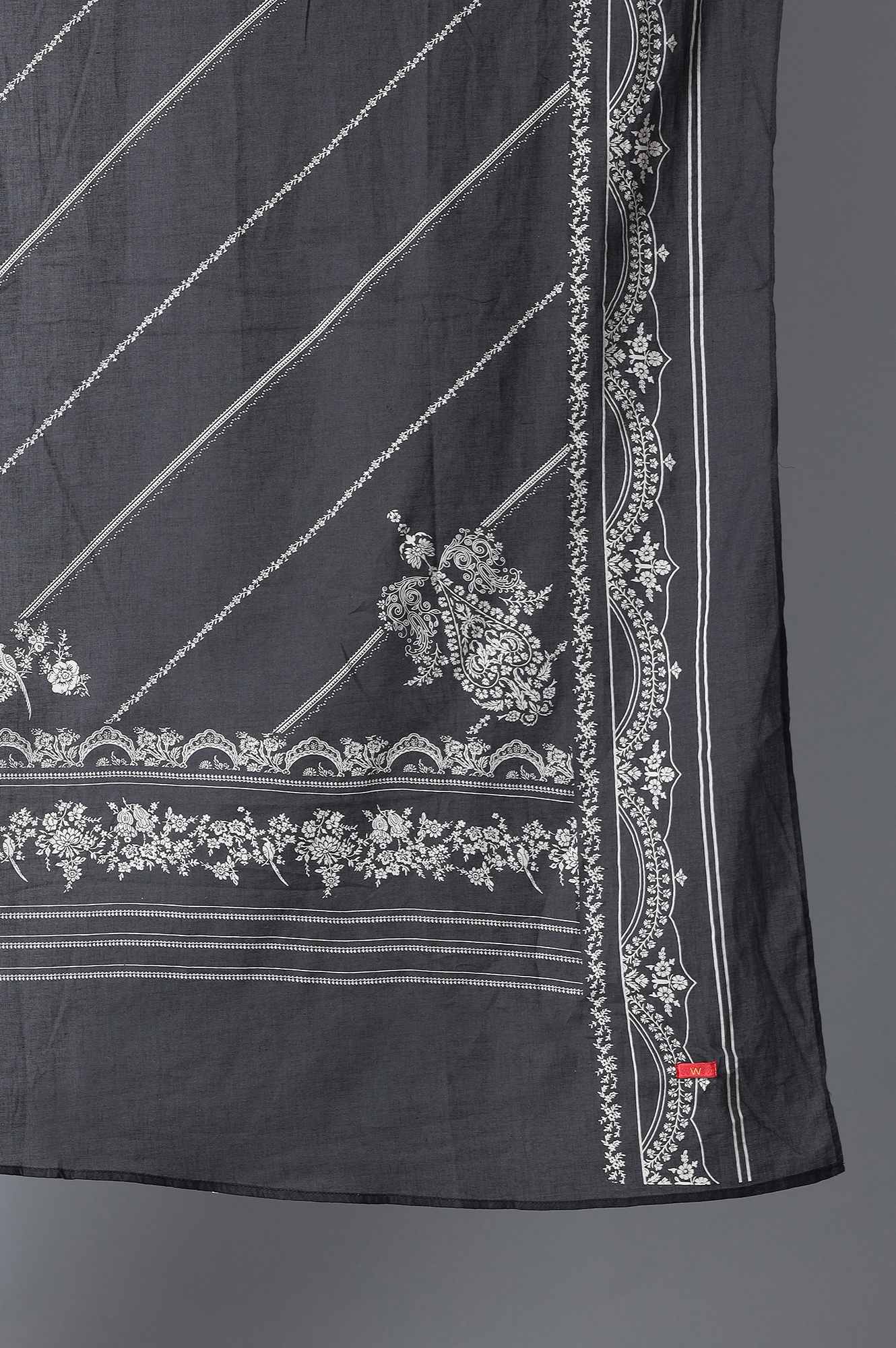 Black Printed Voile Dupatta