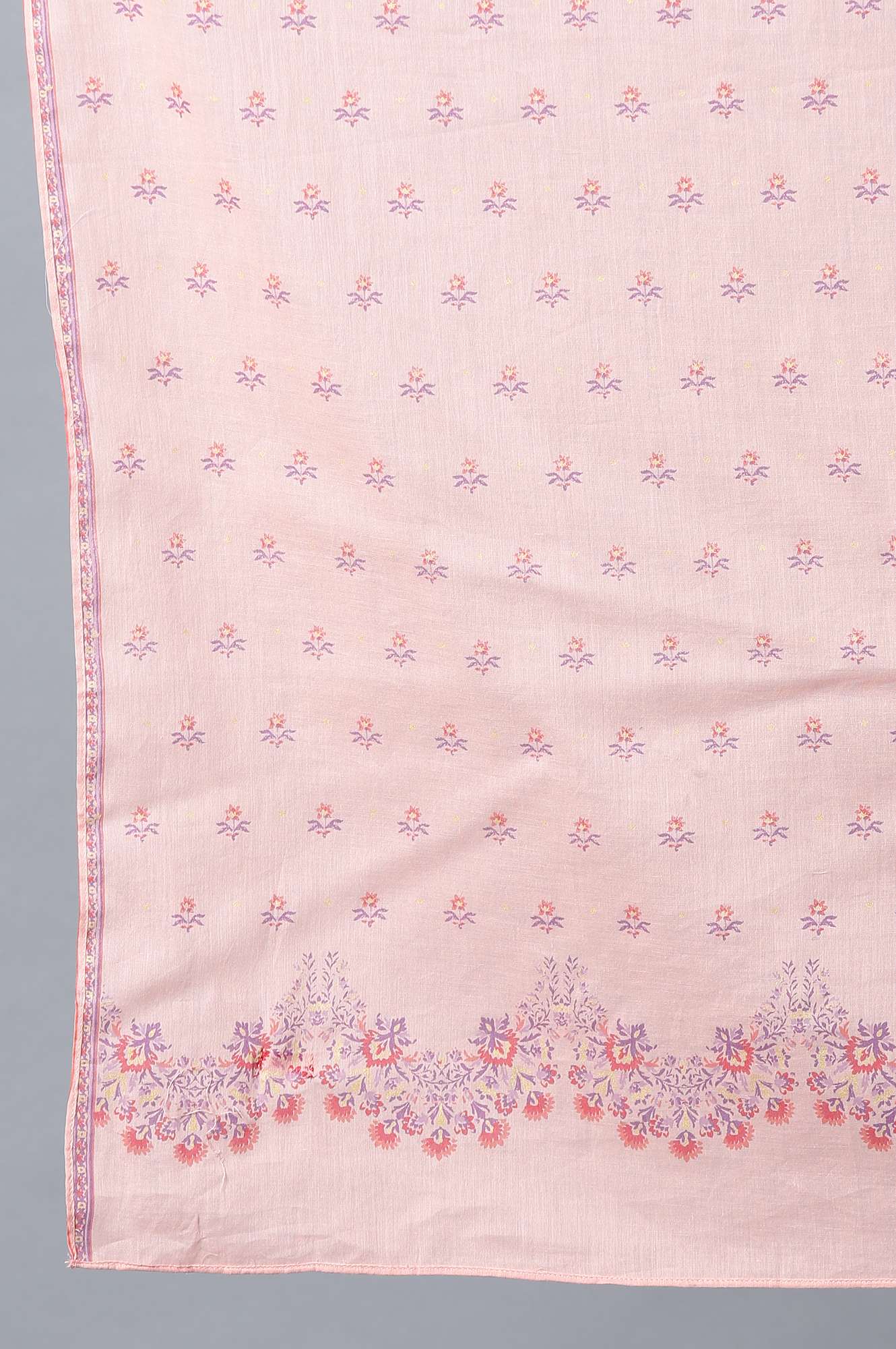 Pink Printed Cotton Dupatta