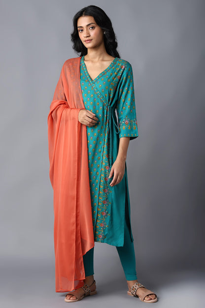 Orange Crinkled Chiffon Solid Dupatta