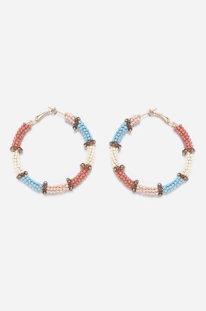 Mulitcoloured Handcrafted Hoop Earrings