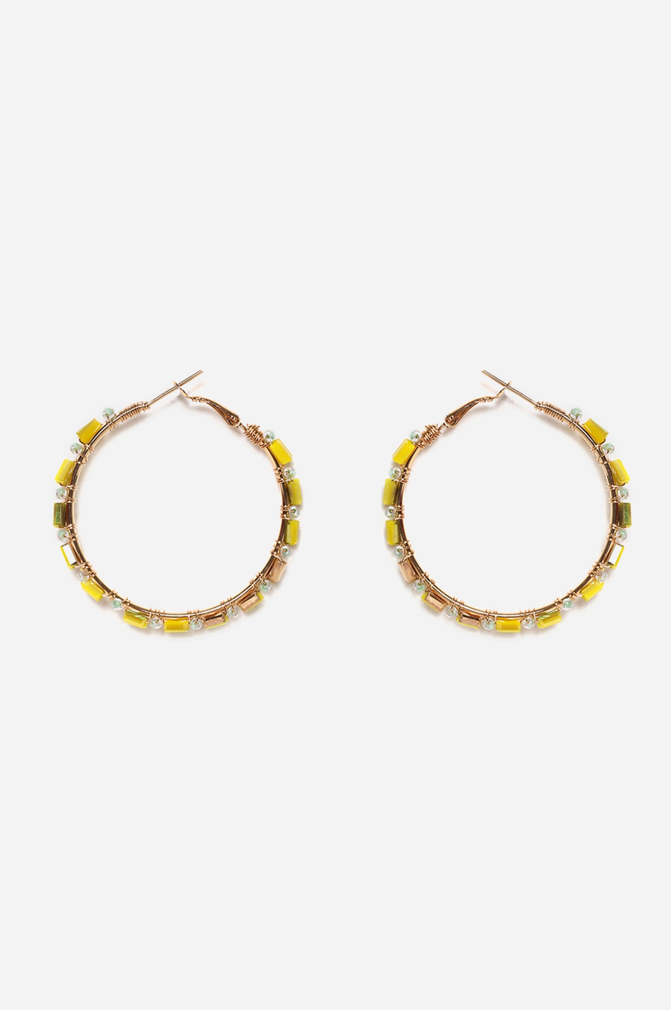 Yellow Handcrafted Hoop Earrings