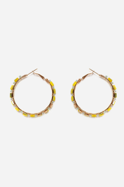 Yellow Handcrafted Hoop Earrings