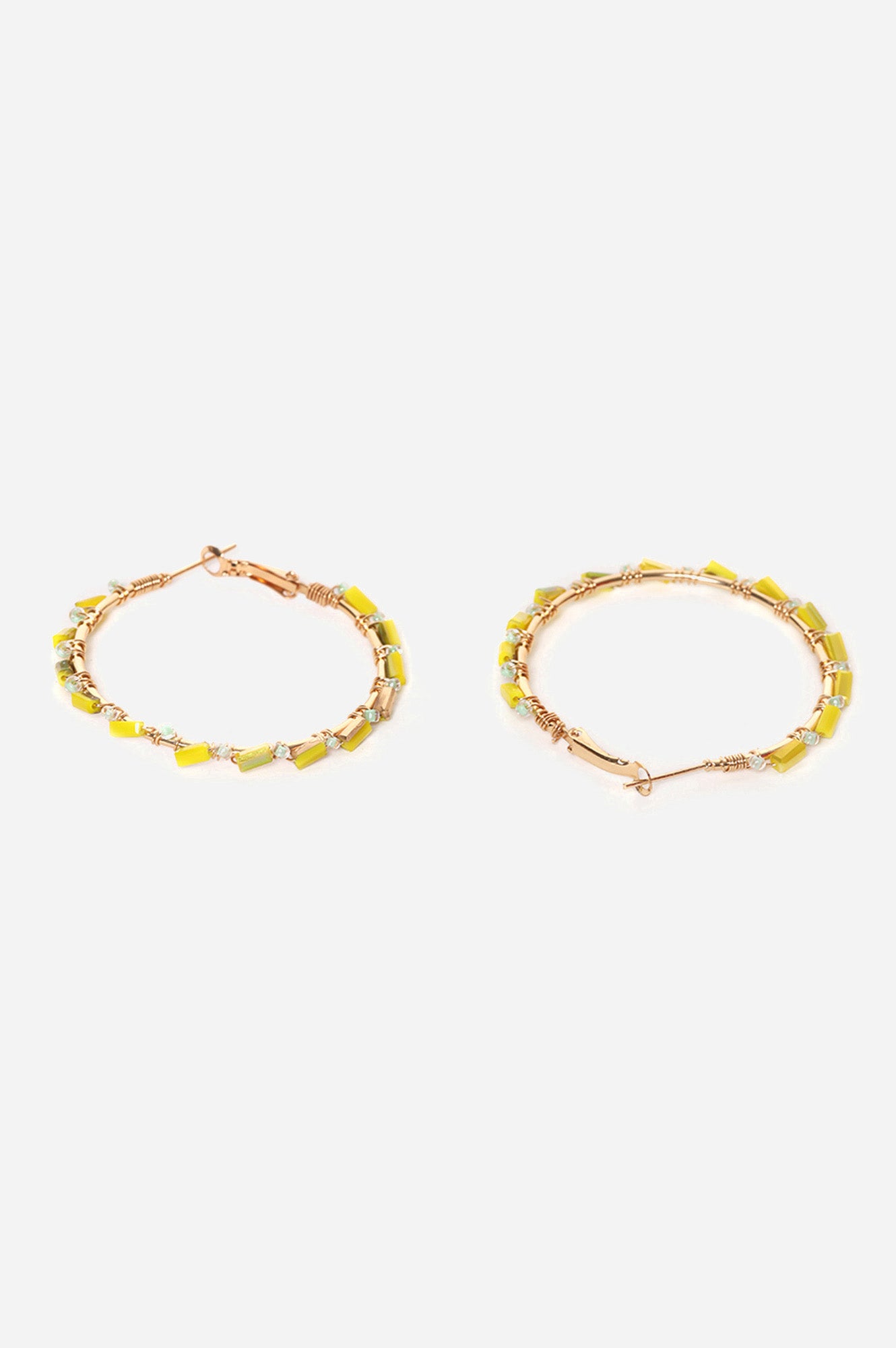 Yellow Handcrafted Hoop Earrings