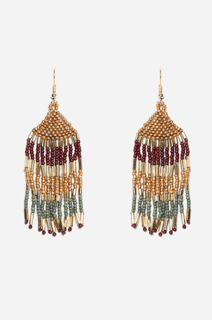 Multicoloured Beaded Dangler Earrings