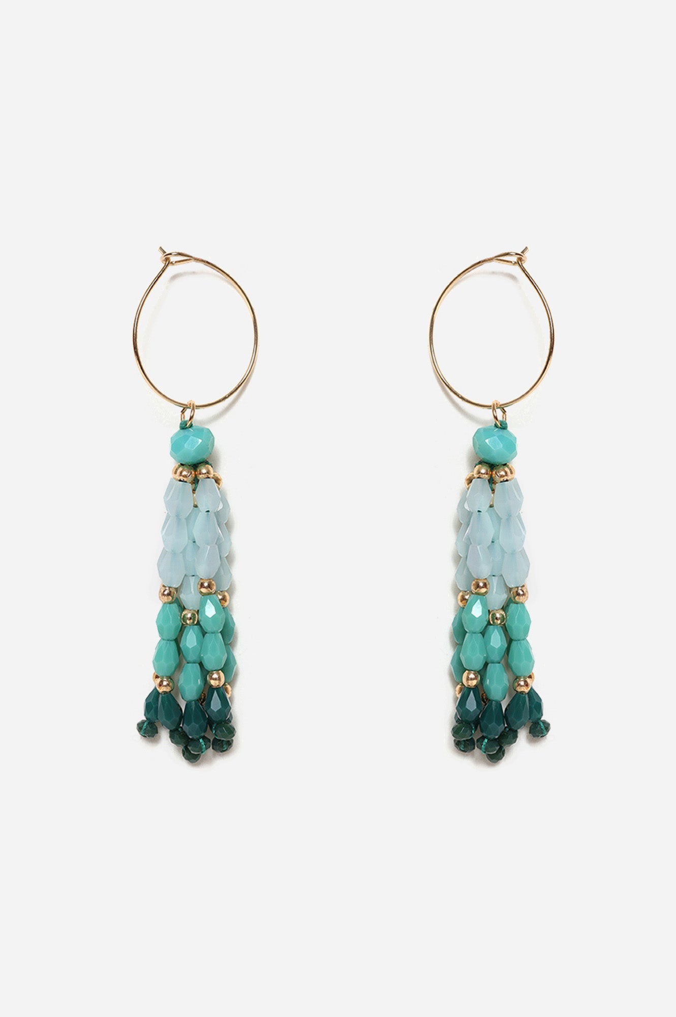 Greeb Beaded Hoop Earrings