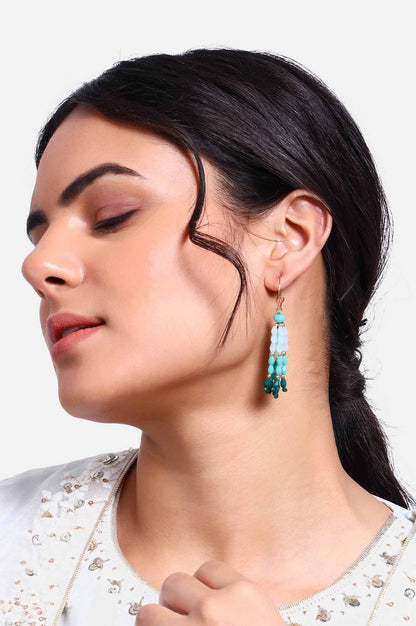 Greeb Beaded Hoop Earrings