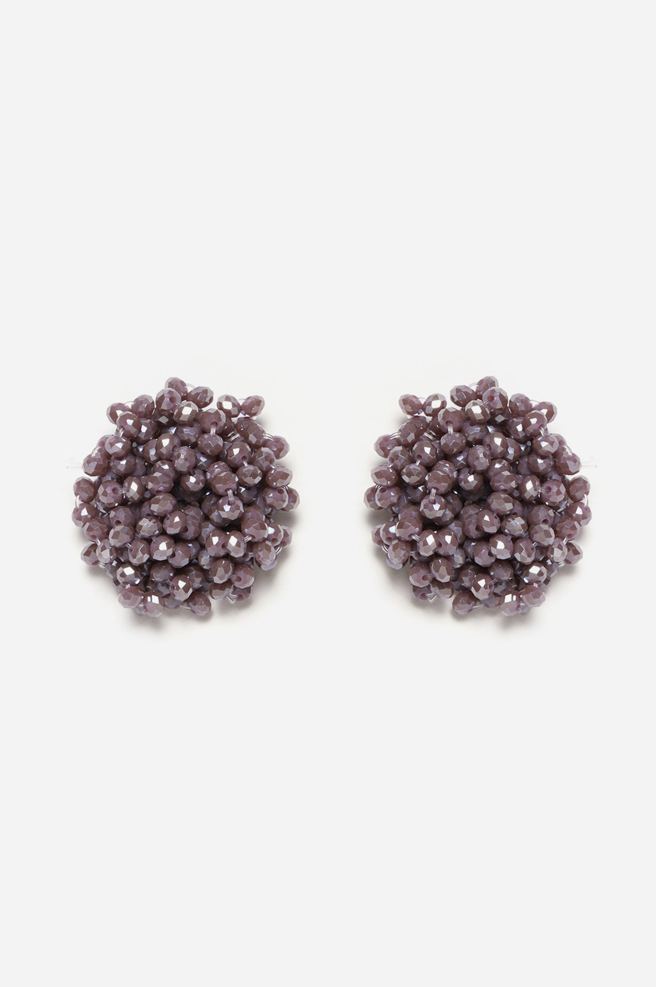 Lilac Bead Cluster Stud Earrings