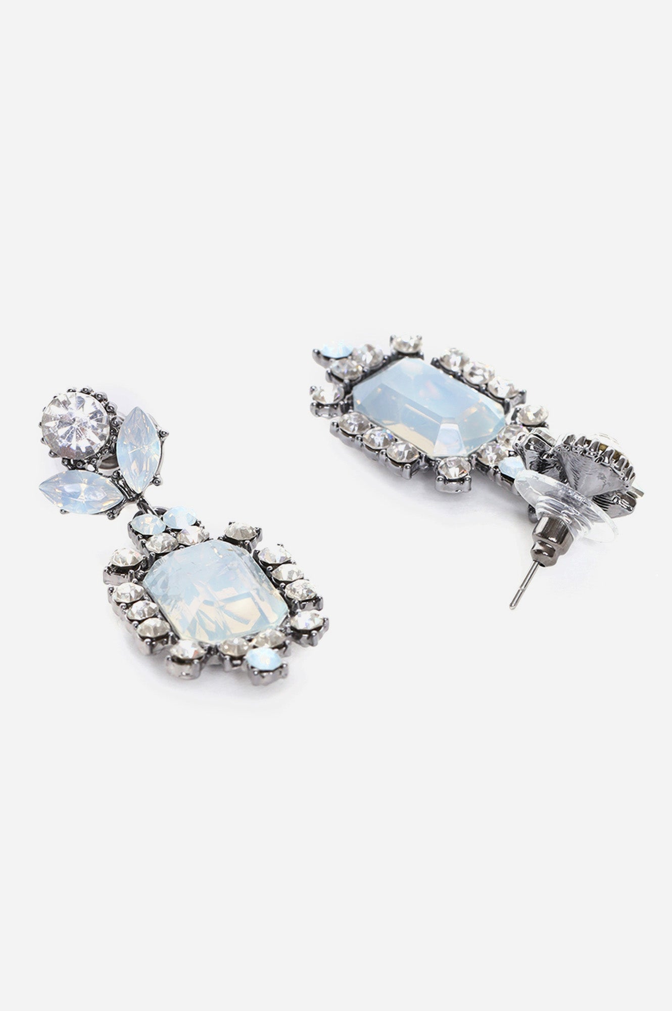 Blue Zircon Dazzling Stop Studded Drop Earrings