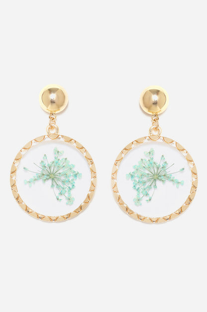 Blue Spring Flower Summer Drop Earrings