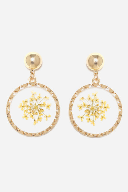 Yellow Spring Flower Summer Drop Earrings