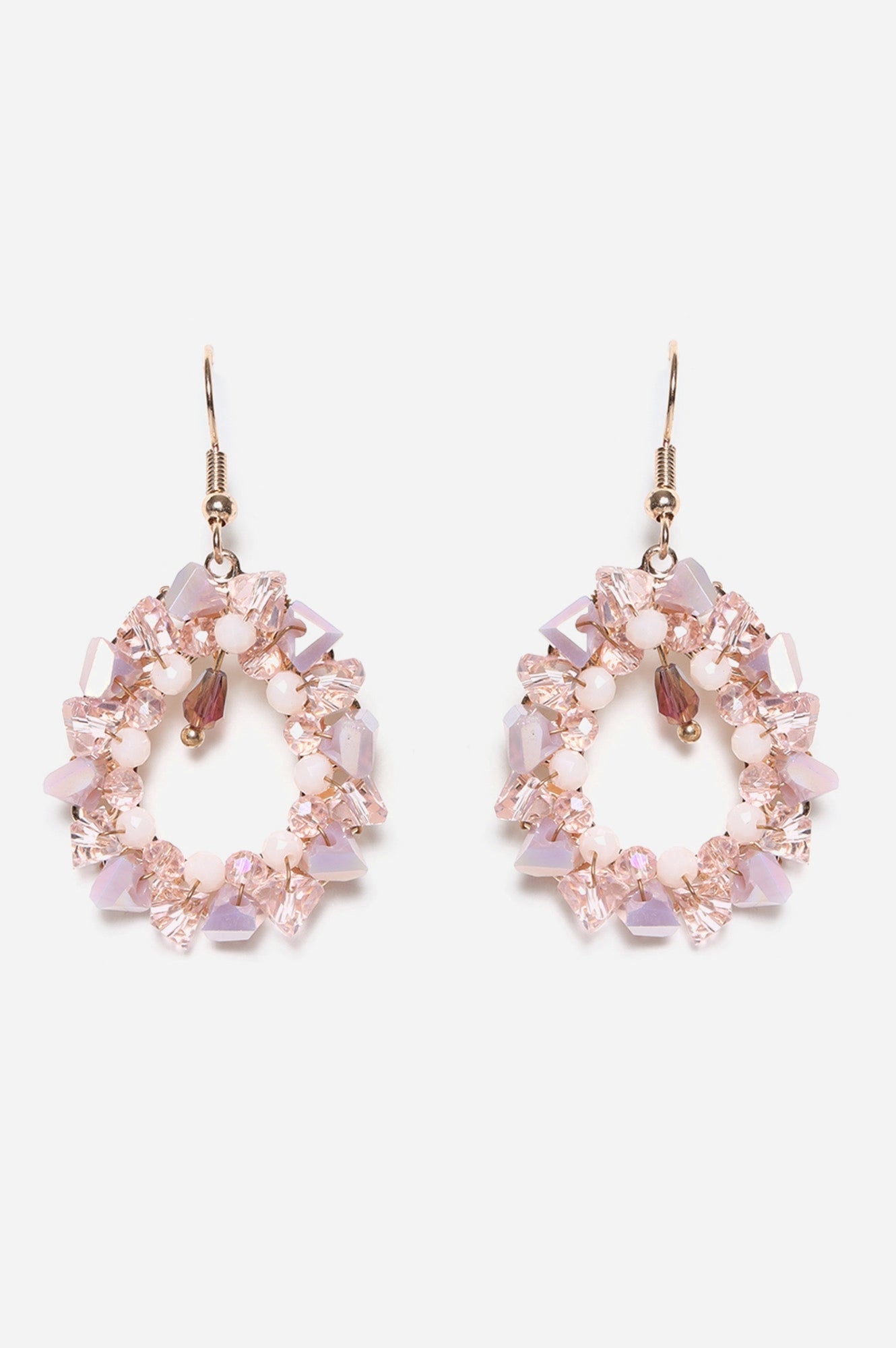 Pink Trillon Shaped Glossy Drop Earrings