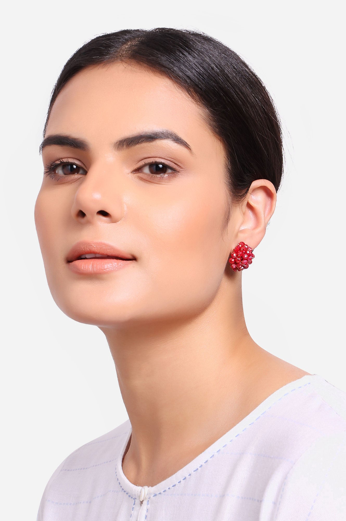 Combo Stud Set- Ruby Red Crystal Stud with 2 Eaveryday wear Stud