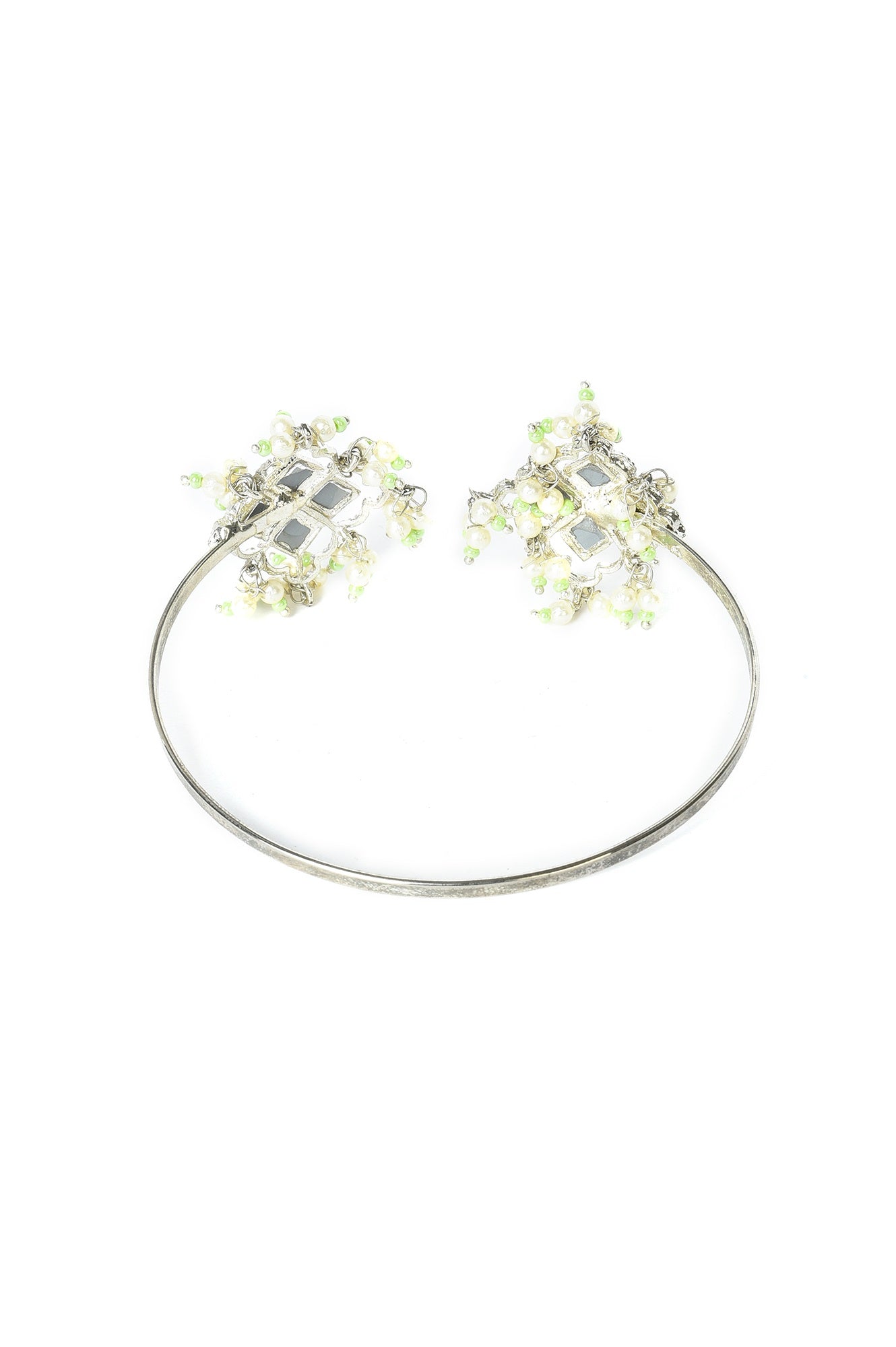 Green Bead work Mirror Bangle