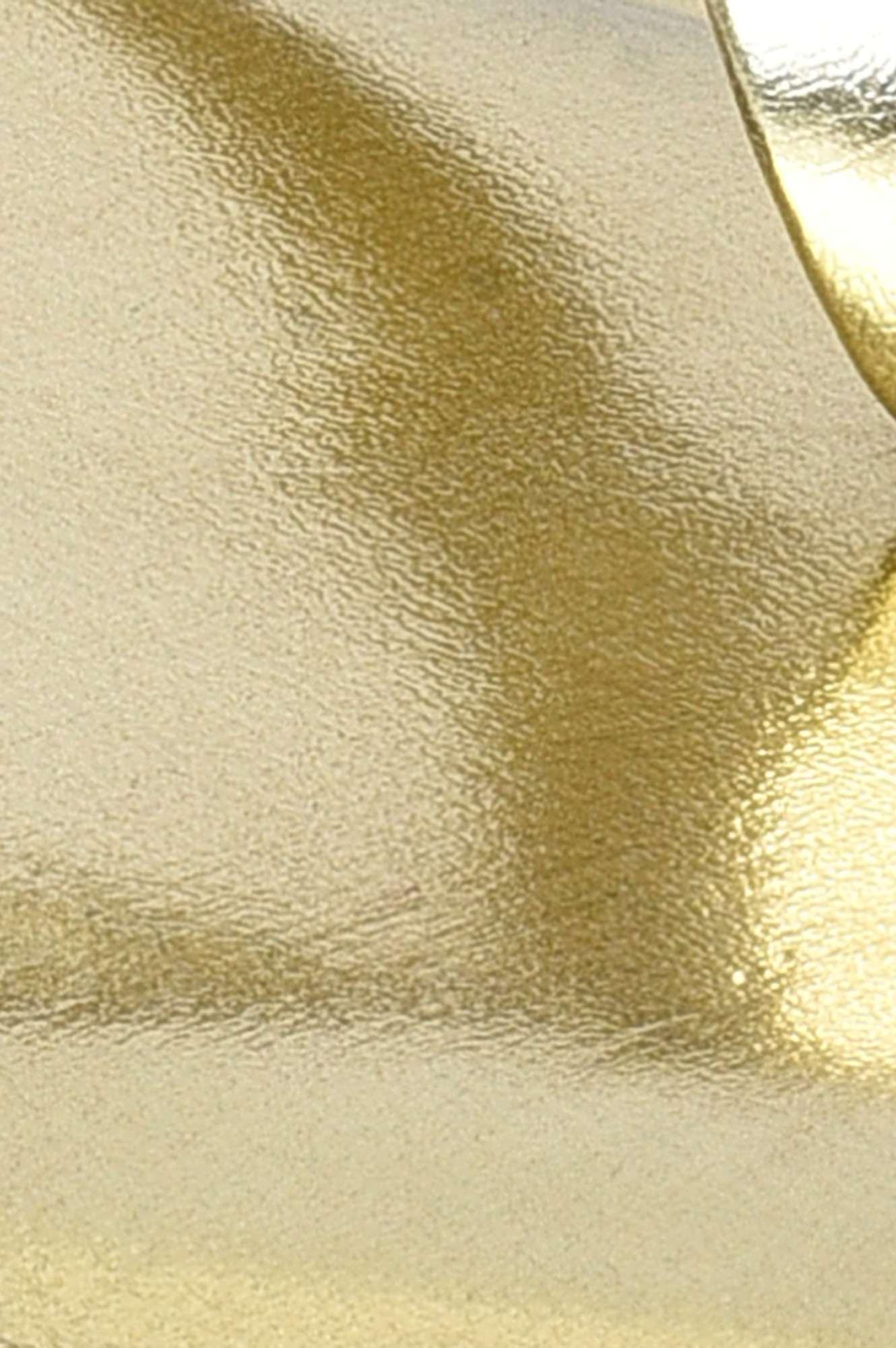 W Woven Design Gold Square Toe Flat - wforwoman
