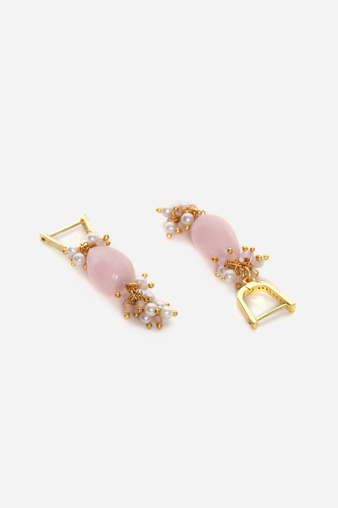 Pink Handcrafted Beads Drop Earrings