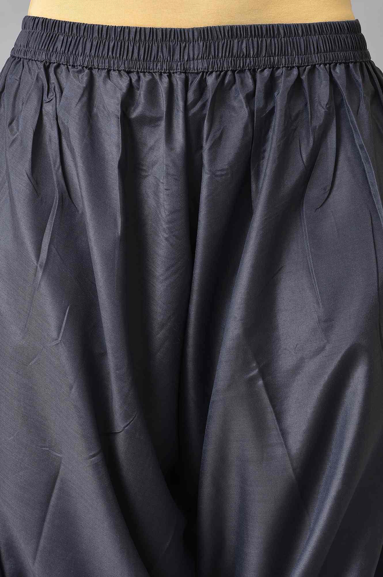 Grey Embroidered kurta, Draped Pants And Dupatta Set - wforwoman