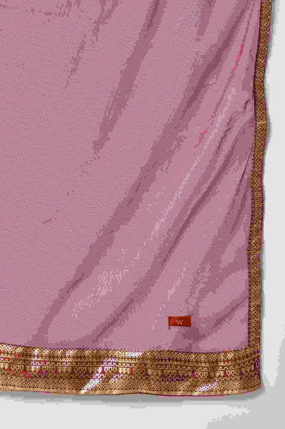 Grey Embroidered kurta, Draped Pants And Dupatta Set - wforwoman