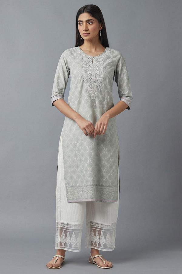 Pista Green Straight kurta & Palazzo Set