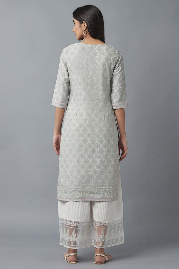 Pista Green Straight kurta & Palazzo Set